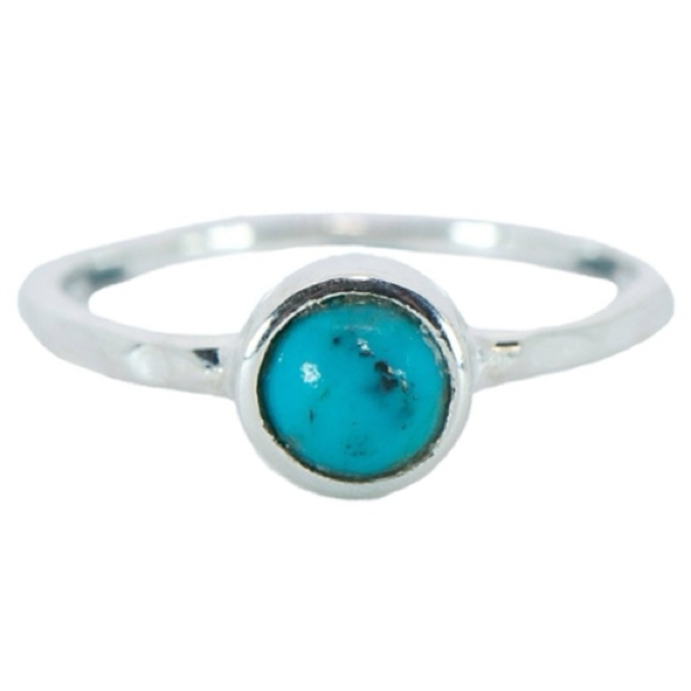 Pura Vida Silver Ring with Turquoise Stone (Size 6)